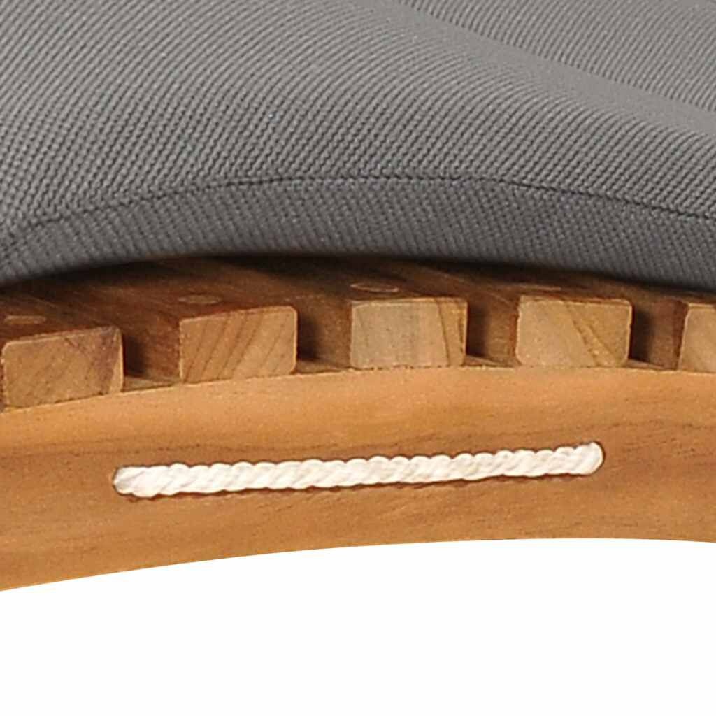VidaXL Teak Ligbed inklapbaar + Kussen -51% Korting!