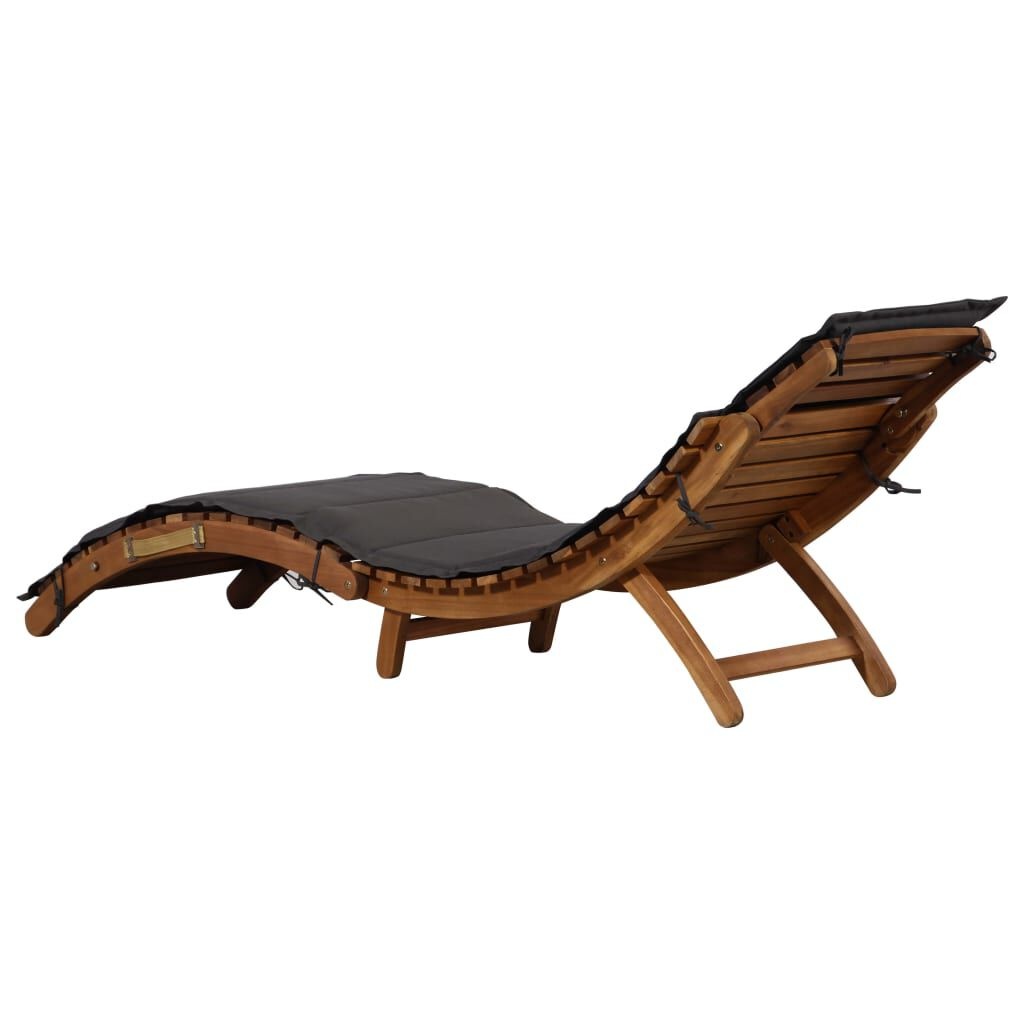 Luxe Acacia Ligstoel + Kussen Donkergrijs -61% Korting!