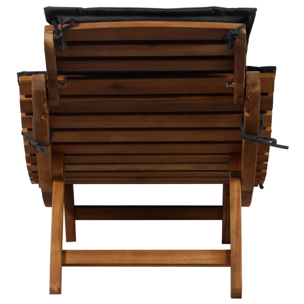 Luxe Acacia Ligstoel + Kussen Donkergrijs -61% Korting!