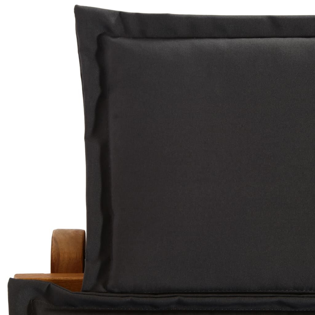 Luxe Acacia Ligstoel + Kussen Donkergrijs -61% Korting!