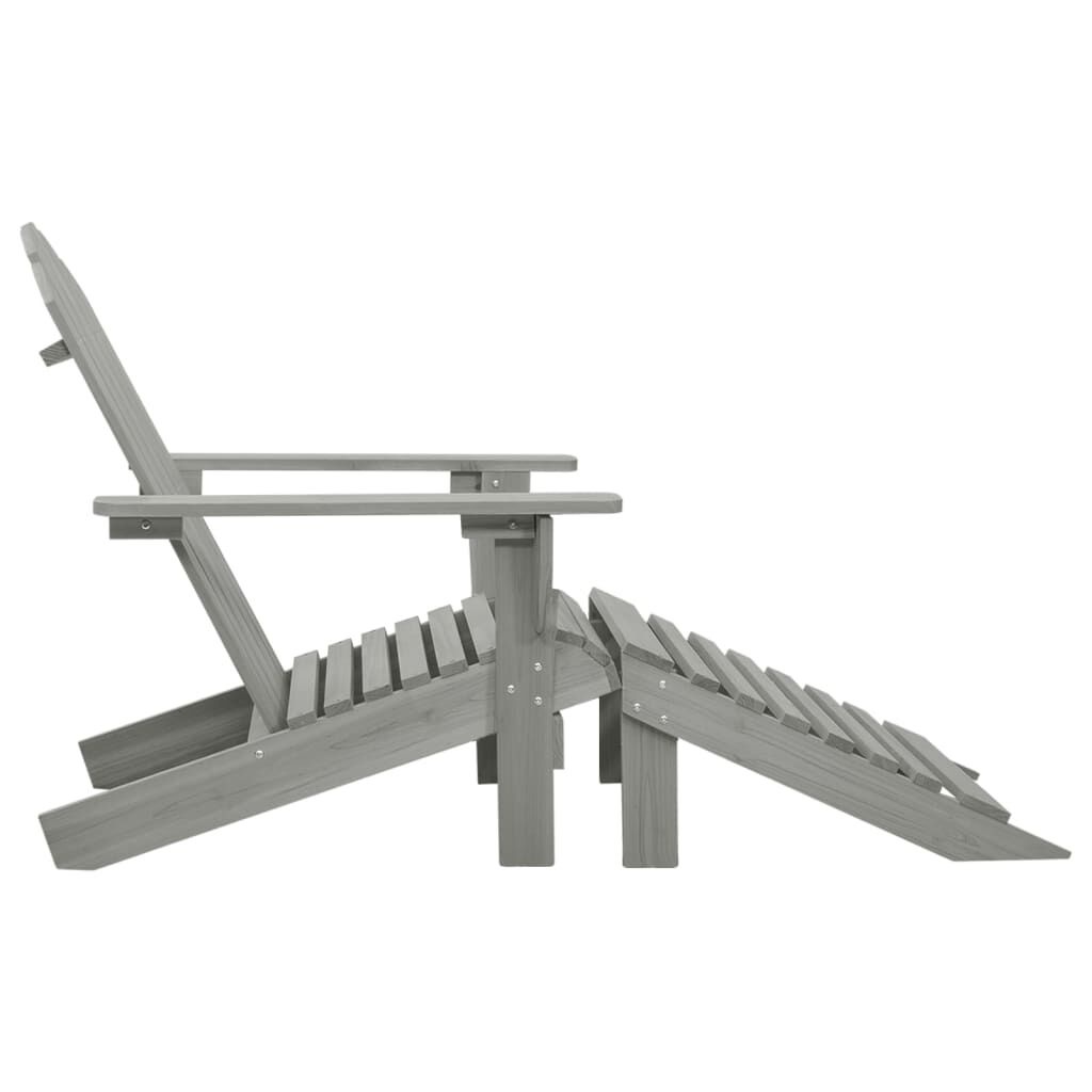 Tuinstoel met Voetenbank Hout Grijs - 46% Korting!