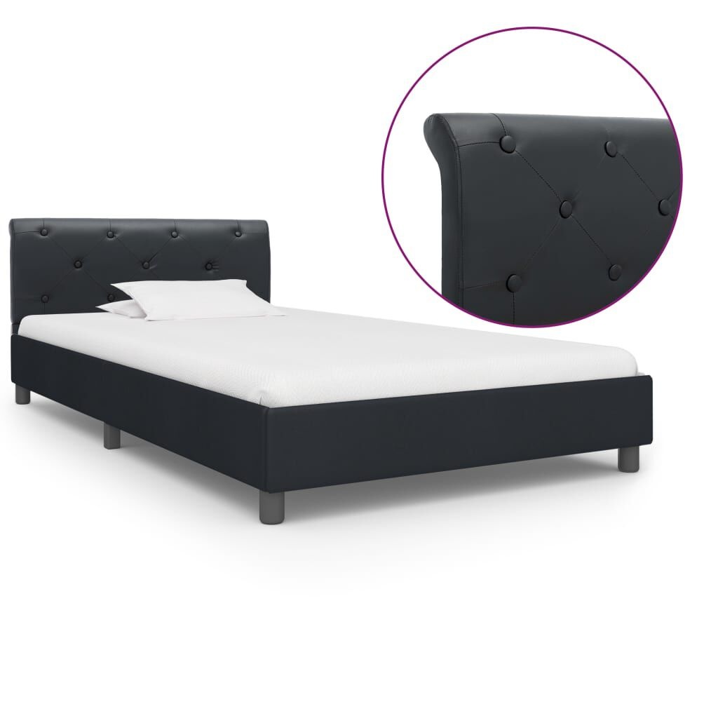 vidaXL Bedframe 90x200 Zwart Kunstleer - 40% Korting!