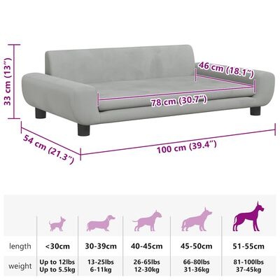 VidaXL Hondenmand Lichtgrijs 100cm -55% Korting!