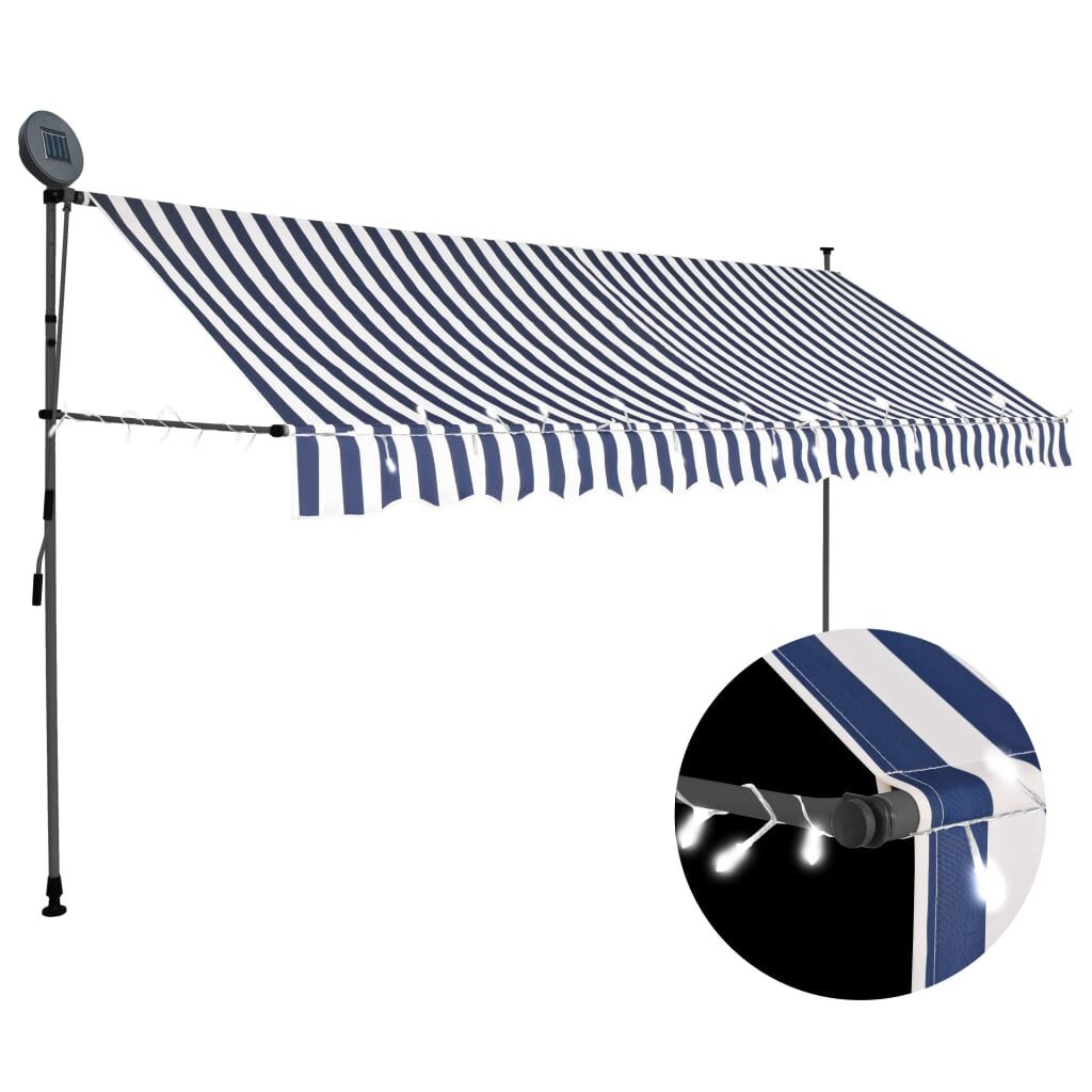 Luifel met LED 350cm Blauw/Wit - 40% Korting!