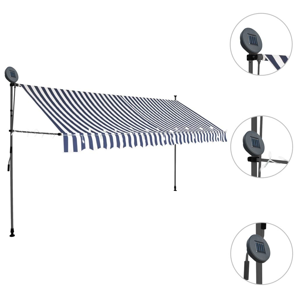 Luifel met LED 350cm Blauw/Wit - 40% Korting!