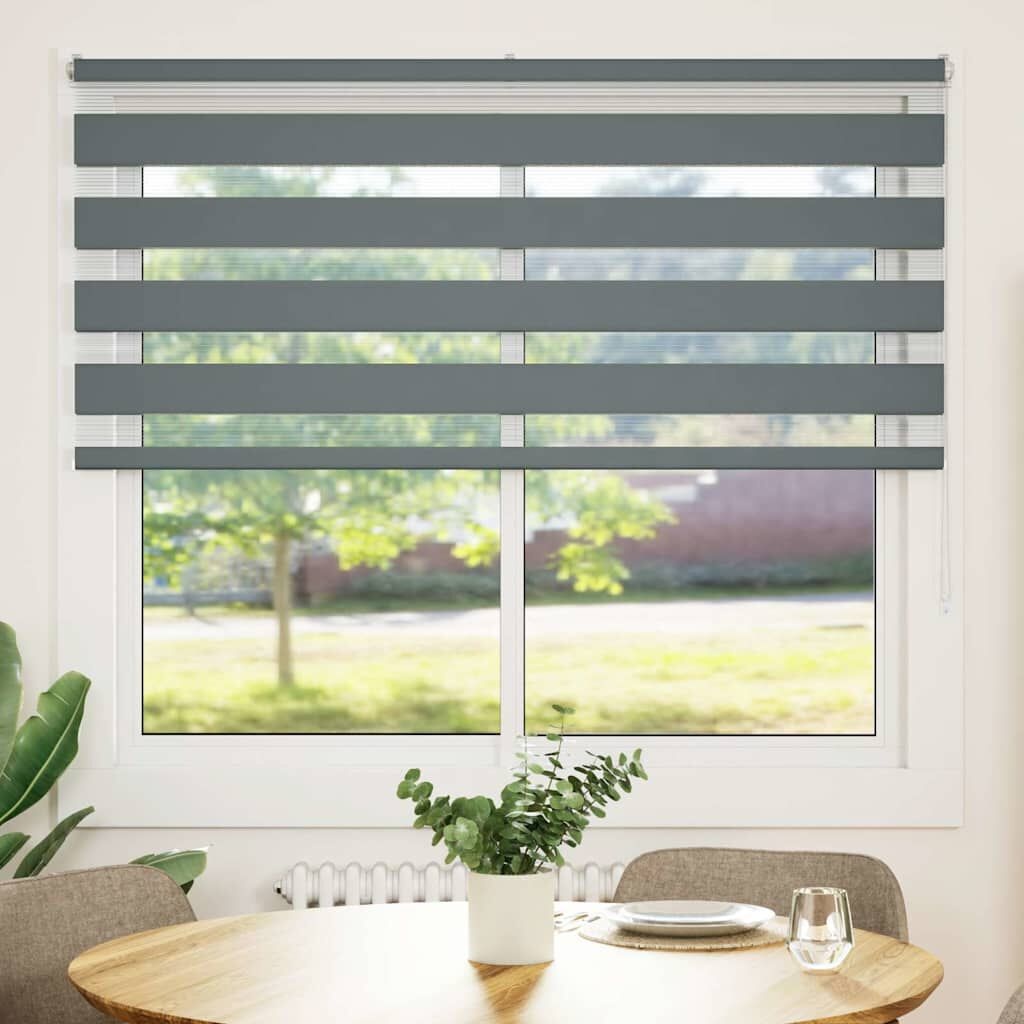 vidaXL Zebra Rolgordijn 160x100cm Donkergrijs - 40% Korting!