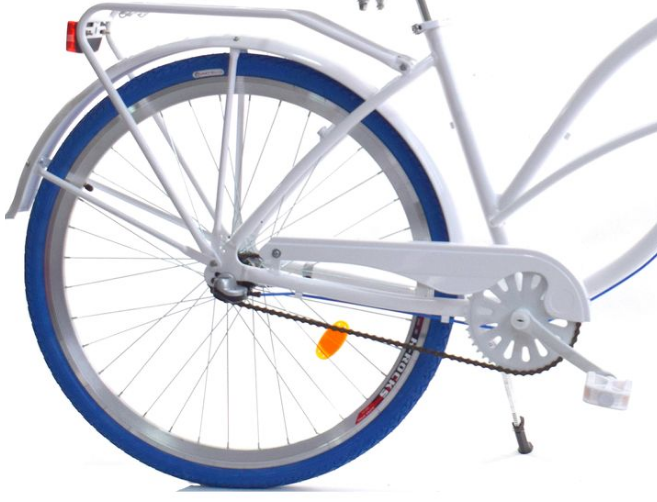 Damesfiets Beach Cruiser 28" - 3V Wit/Blauw - 40% Korting!