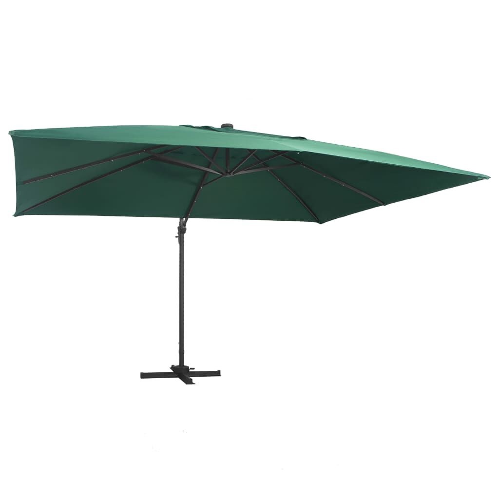 vidaXL Zweefparasol LED 400x300cm Groen - 40% Korting!
