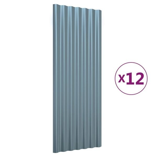 VidaXL Dakpanelen (12 st) 100x36cm Grijs - 40% Korting!