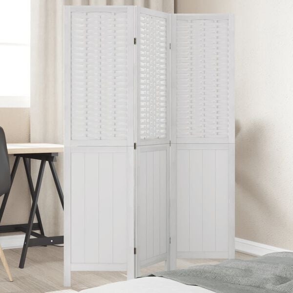 Kamerscherm Paulownia Wit - 3 Panelen - 55% Korting!