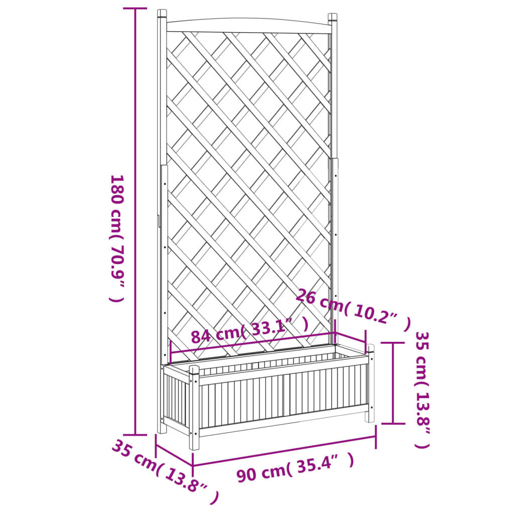 VidaXL Plantenbak met Latwerk Grijs - 40% Korting!