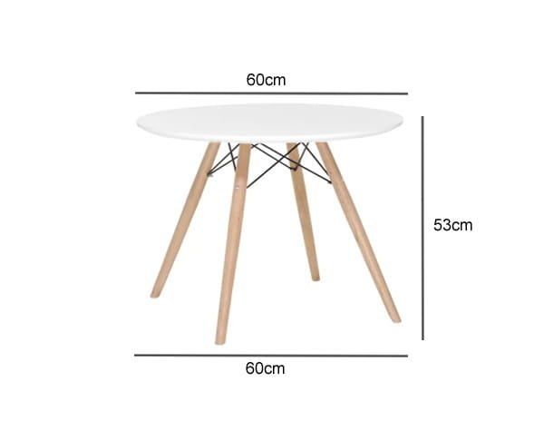 Ronde Kindertafel Wit/Hout 60cm - 46% Korting!