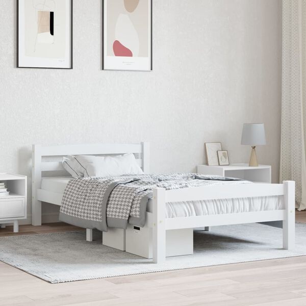 Grenen Bedframe Wit 100x200cm - 40% Korting! (Retour)