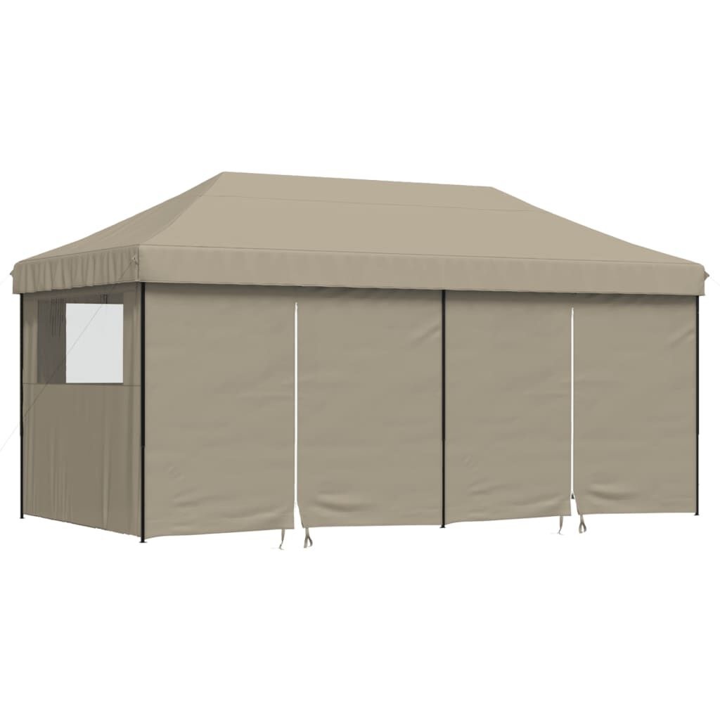 Partytent Pop-Up Taupe m. Zijwanden - 60% Korting! (Lichte Schade)