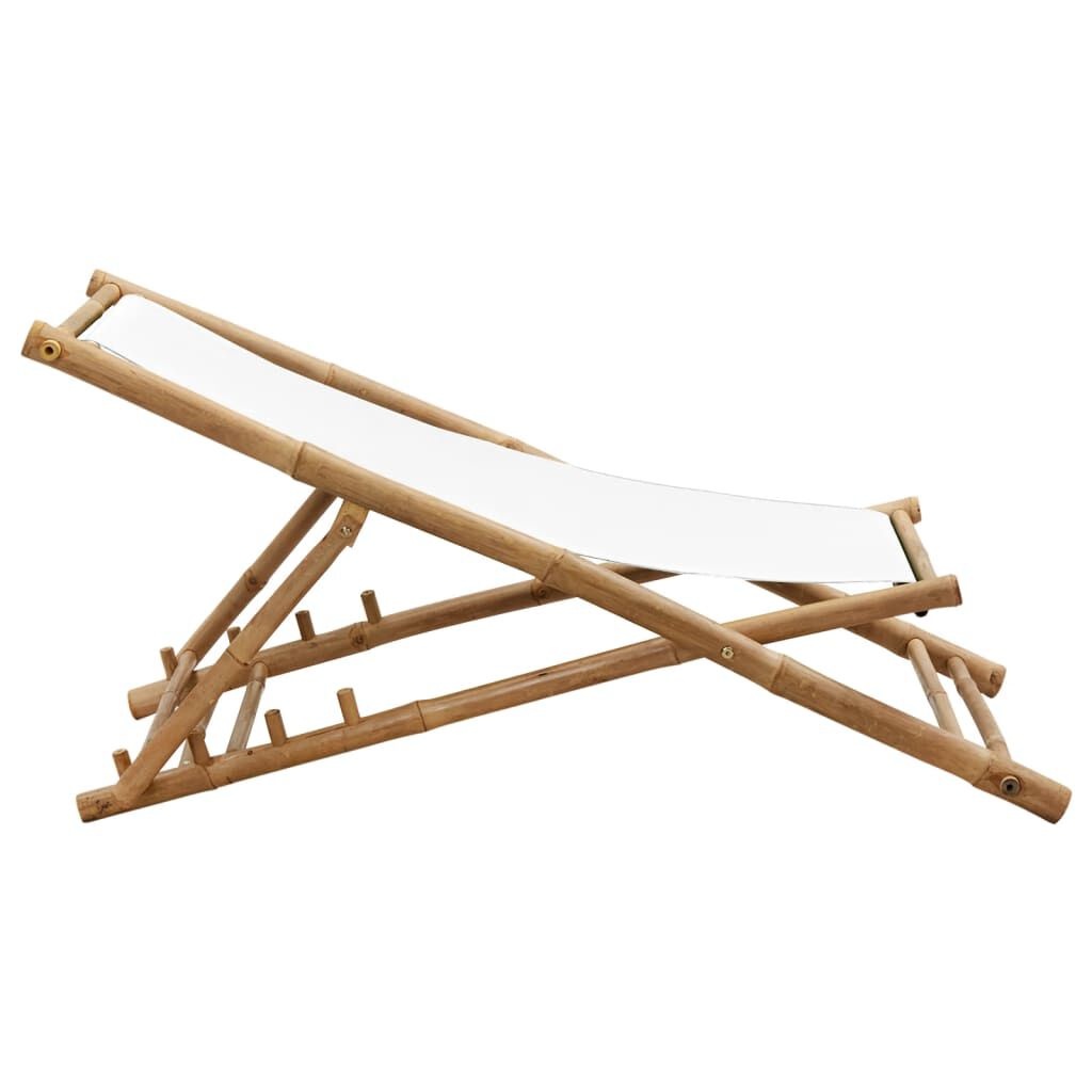 vidaXL Bamboe Terrasstoel Canvas Wit - 65% Korting!