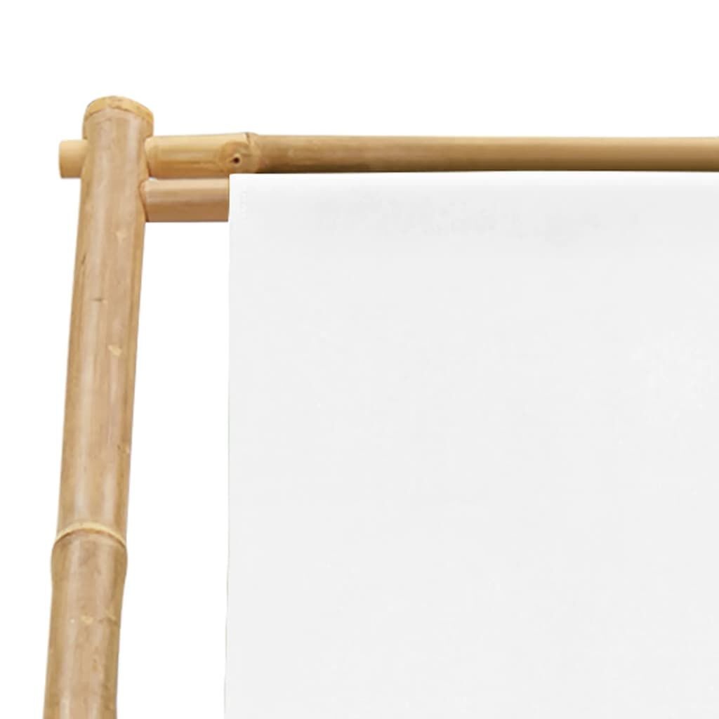 vidaXL Bamboe Terrasstoel Canvas Wit - 65% Korting!
