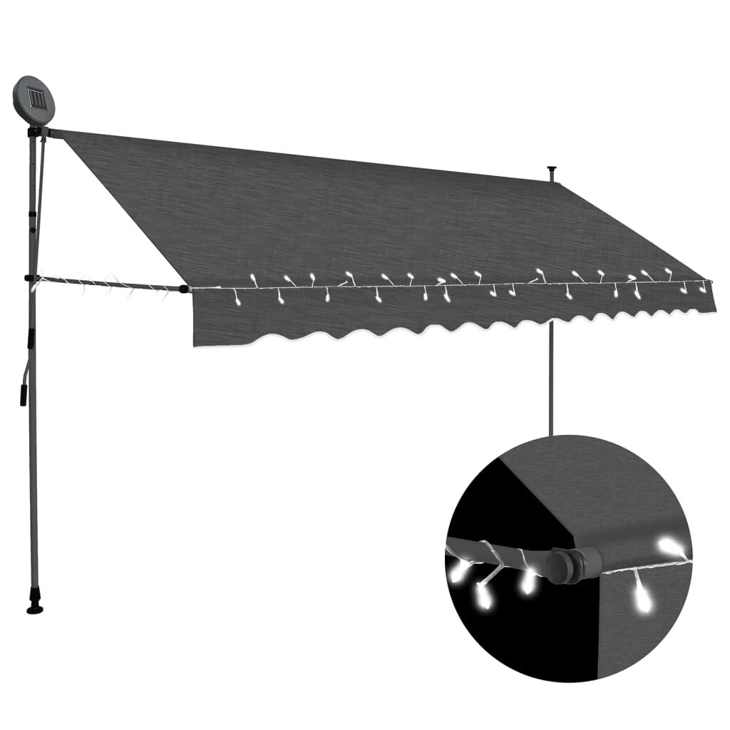 vidaXL Luifel 400cm Antraciet m. LED - 40% Korting!