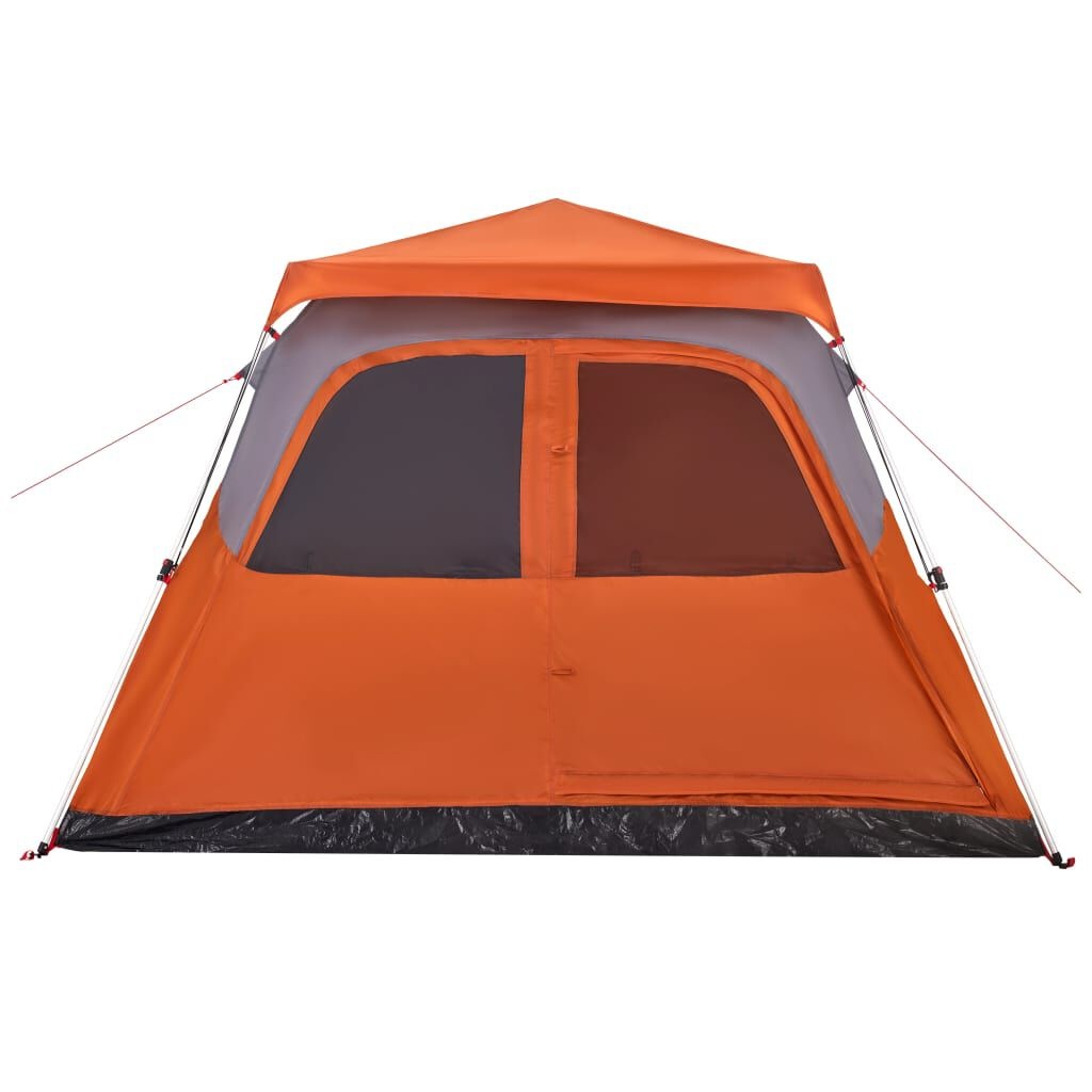 vidaXL Koepeltent 6-persoons Grijs/Oranje -55%! Snelontgrendeling