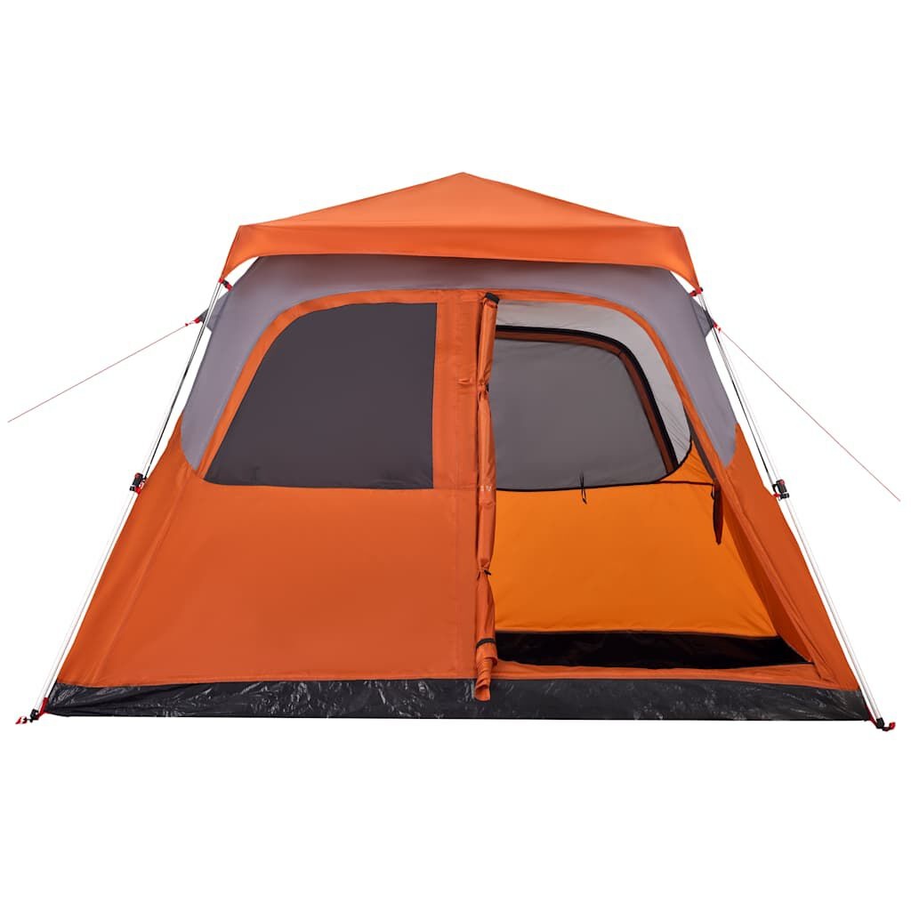 vidaXL Koepeltent 6-persoons Grijs/Oranje -55%! Snelontgrendeling