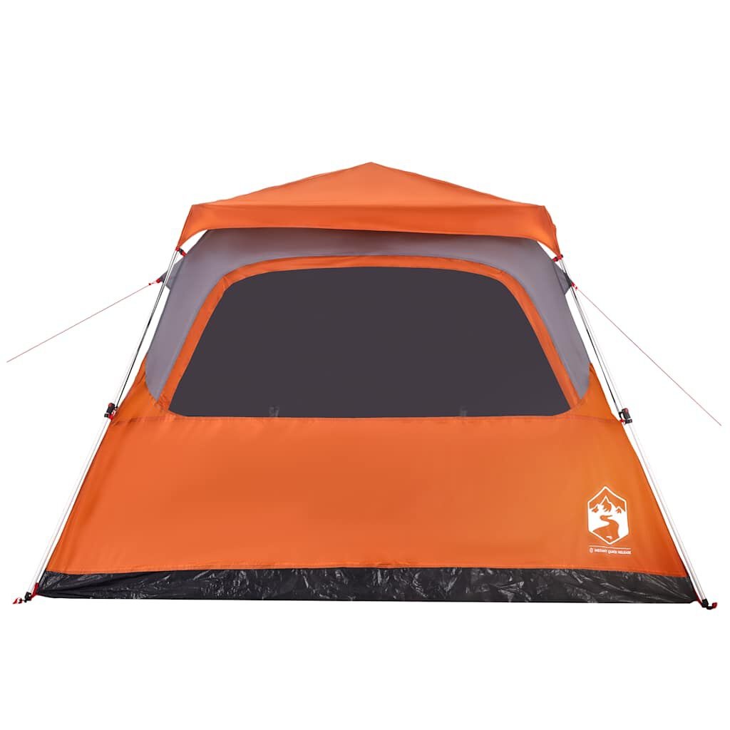 vidaXL Koepeltent 6-persoons Grijs/Oranje -55%! Snelontgrendeling