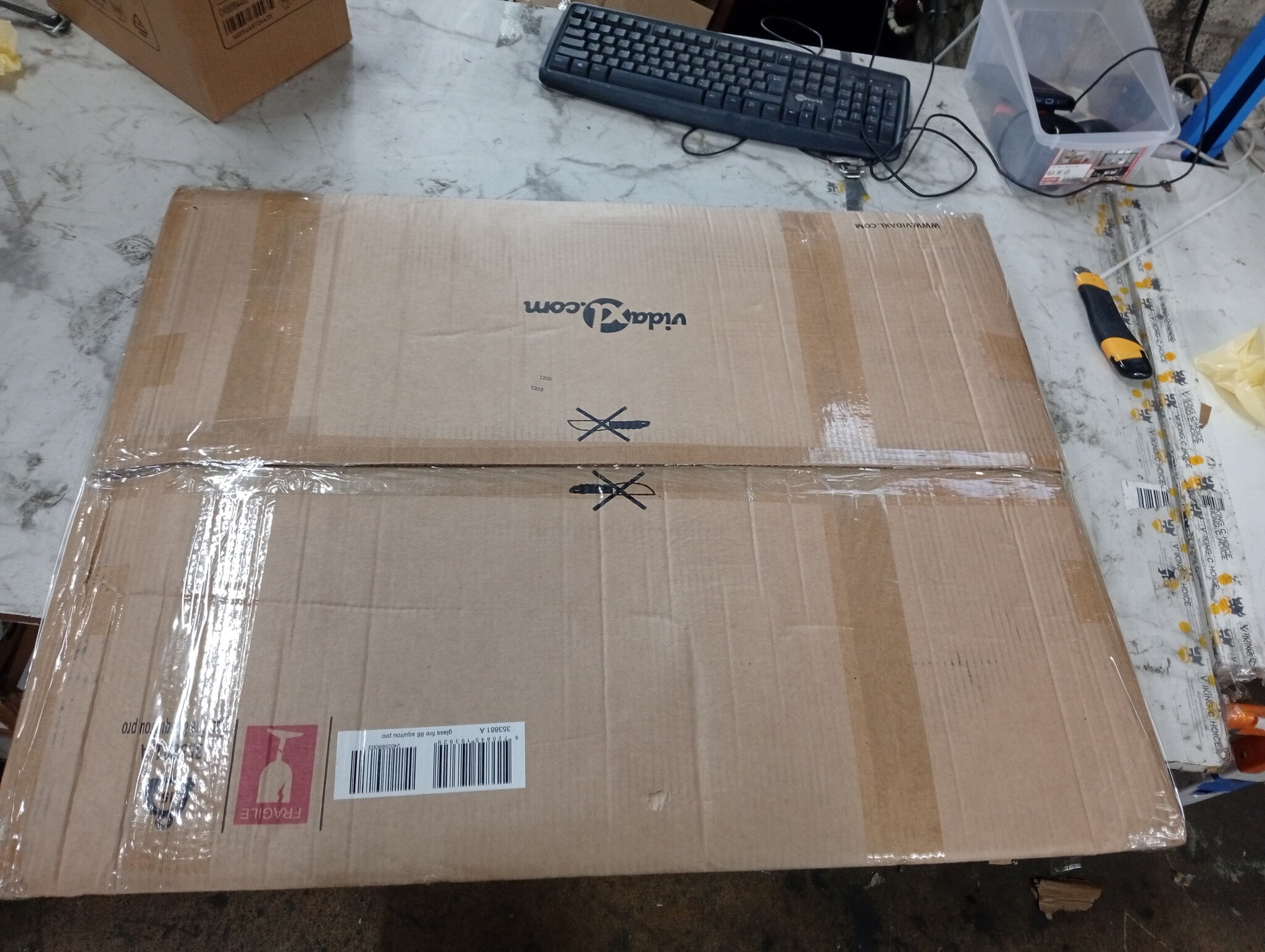 VidaXL Glasplaat Openhaard 80x60 - 60% Korting! Krasjes