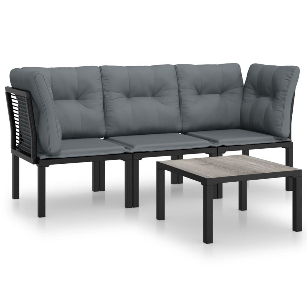 vidaXL Loungeset 4-delig Zwart/Grijs - 60% Korting! (Incompleet)