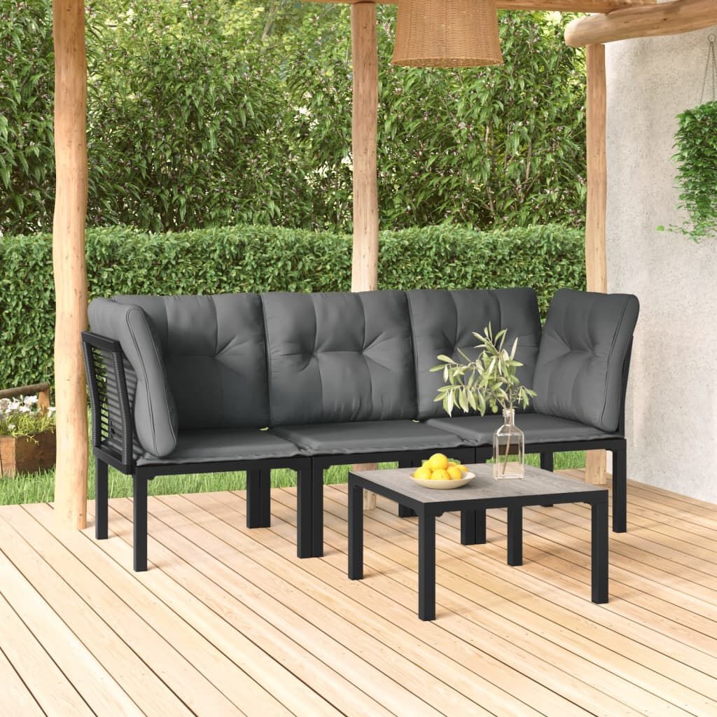 vidaXL Loungeset 4-delig Zwart/Grijs - 60% Korting! (Incompleet)