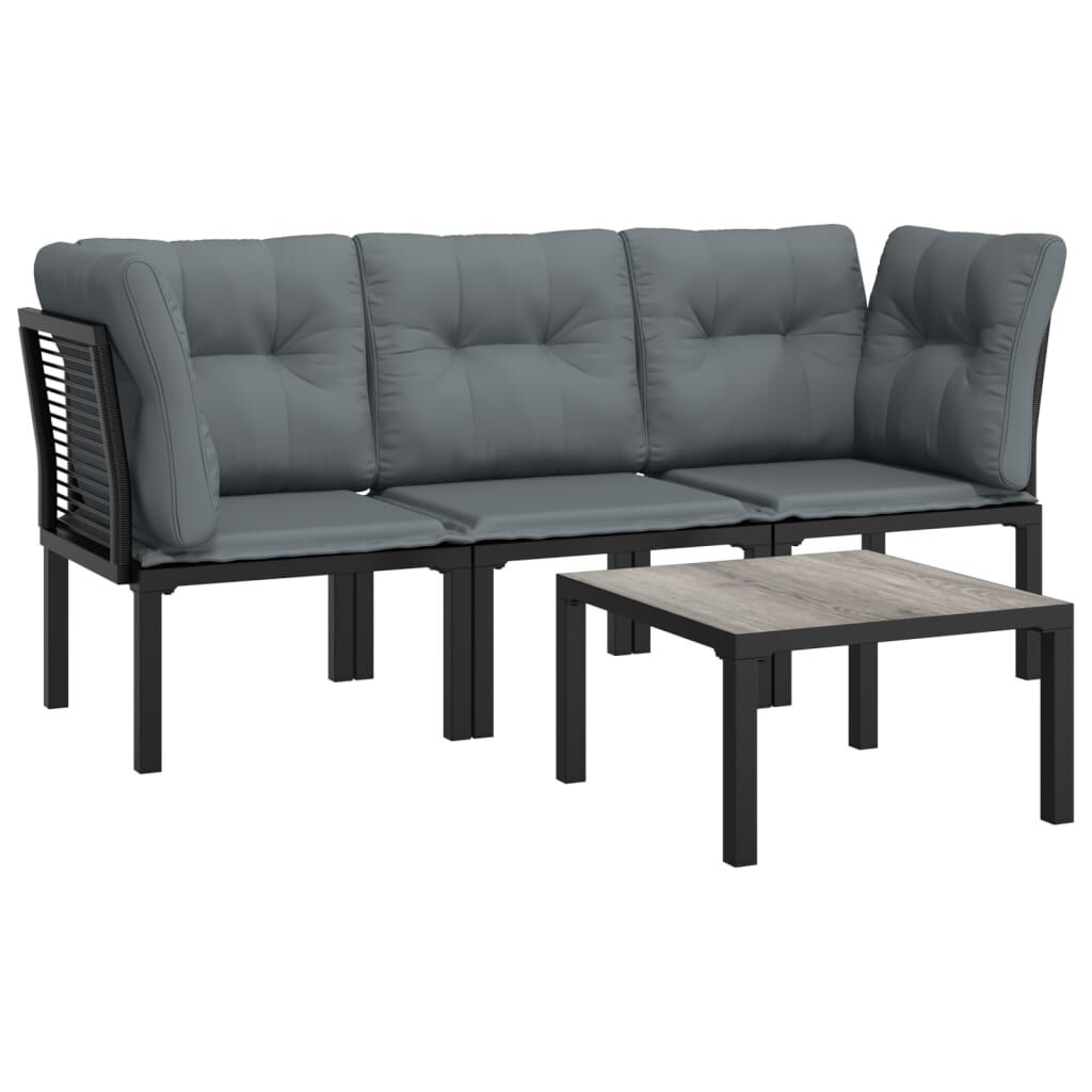 vidaXL Loungeset 4-delig Zwart/Grijs - 60% Korting! (Incompleet)
