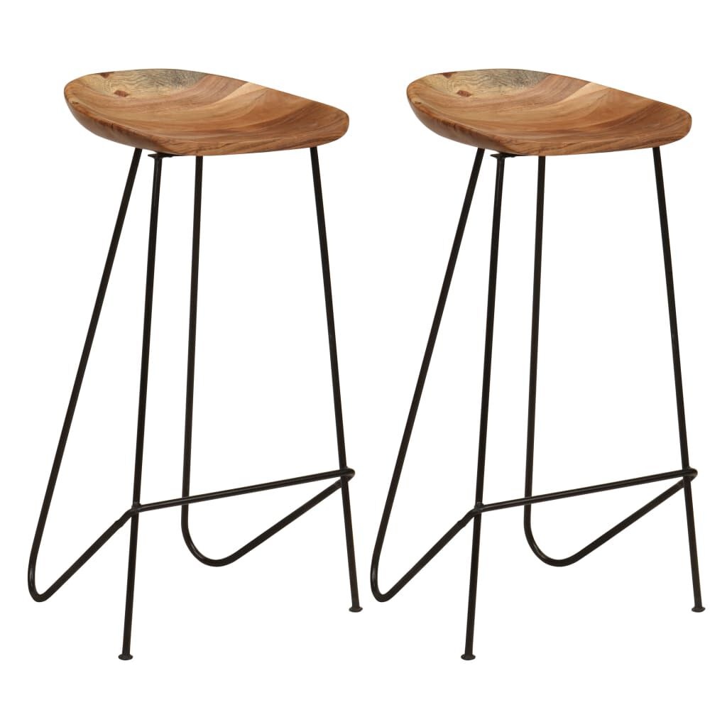 Barkrukken (2x) Acaciahout - 47% Korting! Industrieel Design