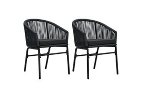 VidaXL Tuinstoelen (2 st) Zwart - 55% Korting! (Gebruikt)