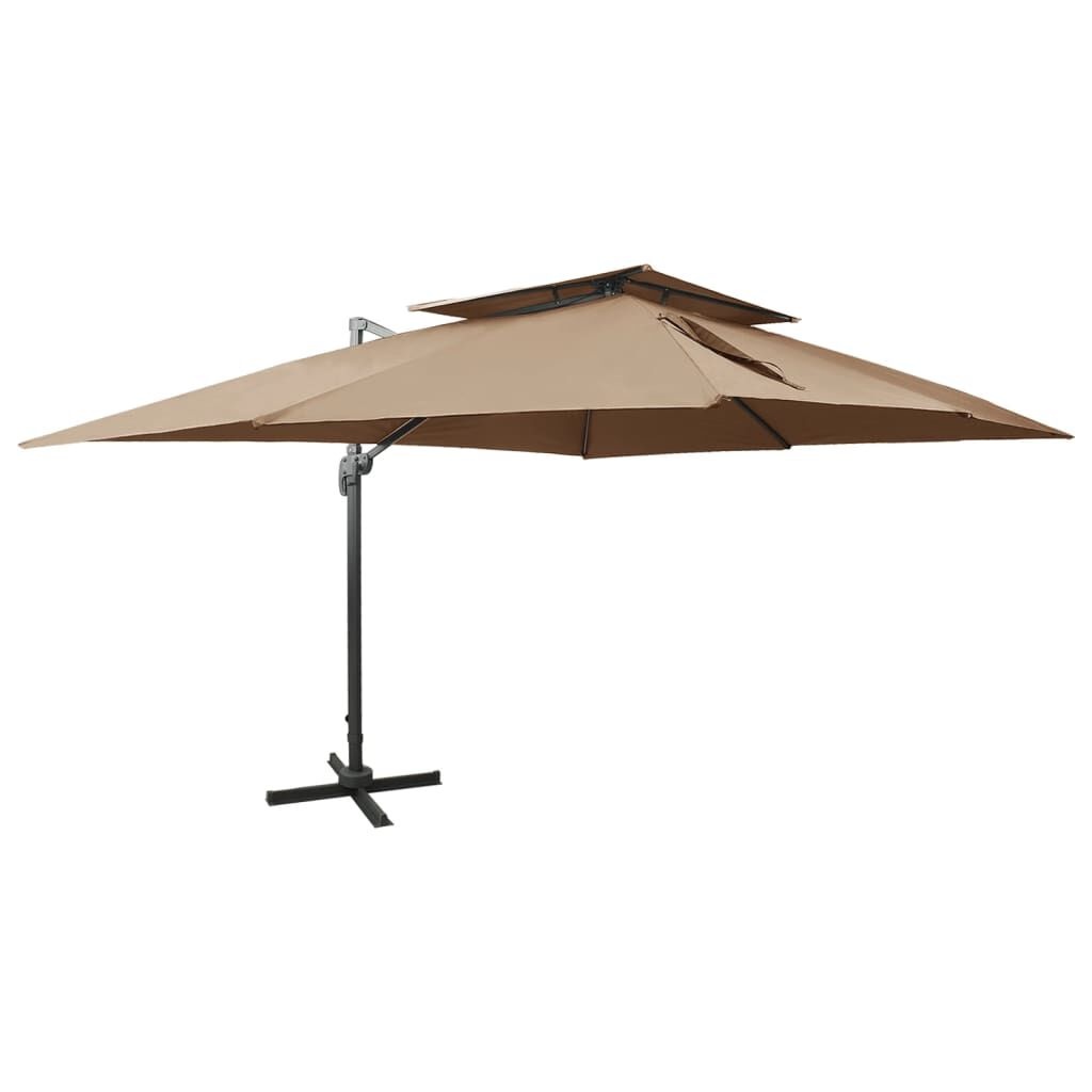vidaXL Zweefparasol 400x300cm Taupe - 55% Korting!