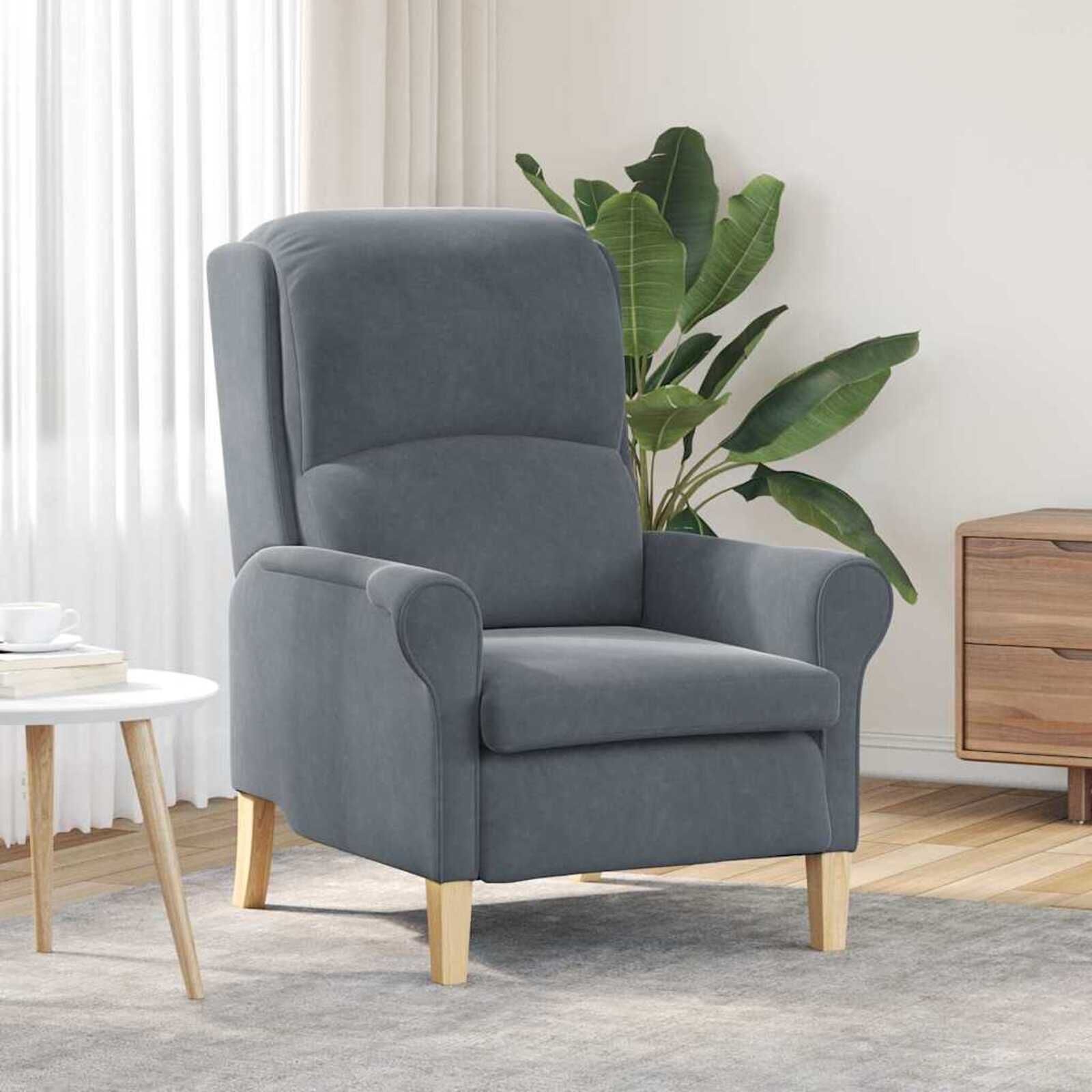 VidaXL Fluweel Fauteuil Donkergrijs - 35% Korting!