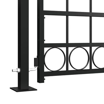 vidaXL Poort met Palen 105x204cm Zwart -60% Korting!