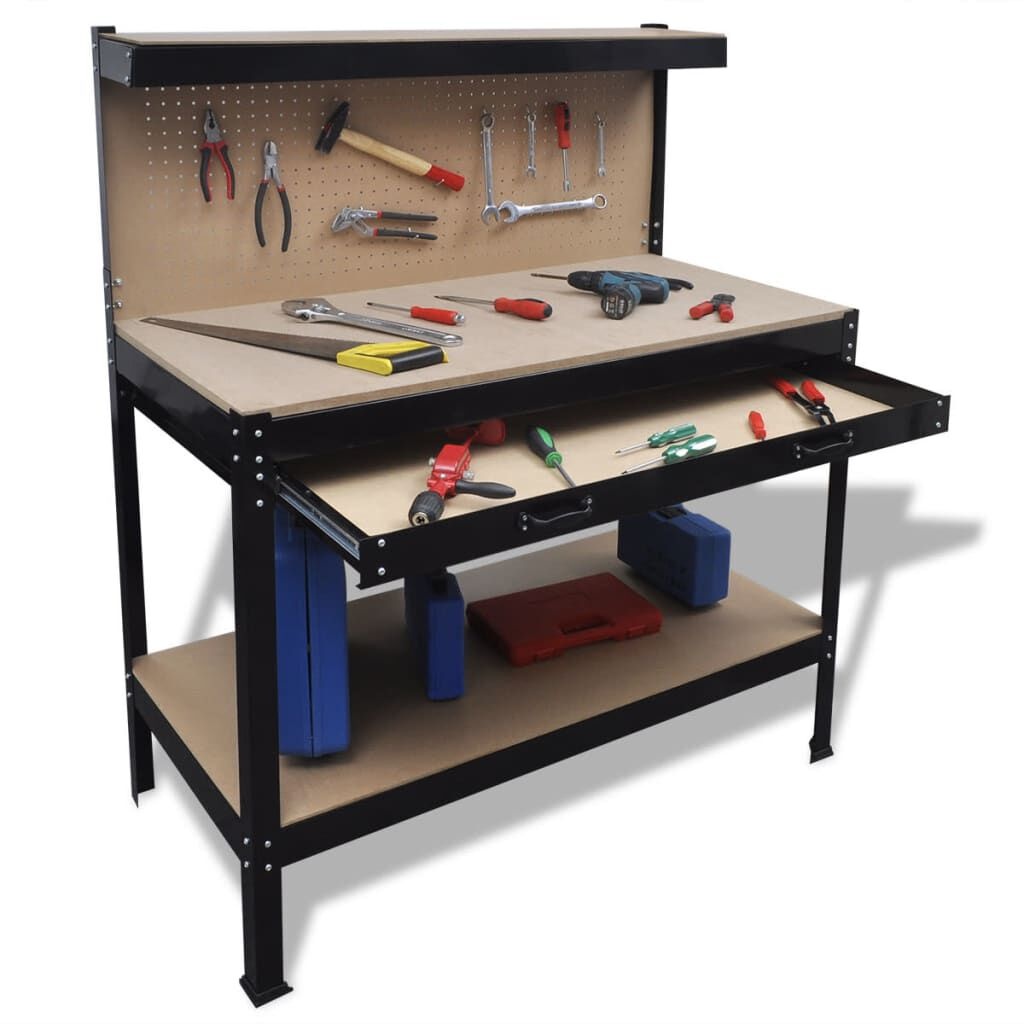 VidaXL Werkbank met Ophangbord & Lade -55% Korting!
