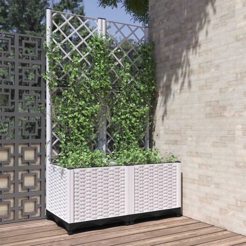VidaXL Plantenbak met Latwerk Wit 80x40x136cm - 46% Korting!