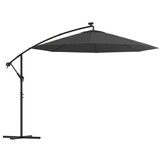 vidaXL Zweefparasol LED 300cm Antraciet - 53% Korting!