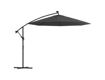 vidaXL Zweefparasol LED 300cm Antraciet - 53% Korting!