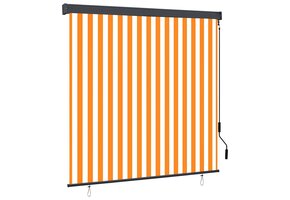 vidaXL Rolgordijn Buiten 160x250 Wit/Oranje -51% Korting!