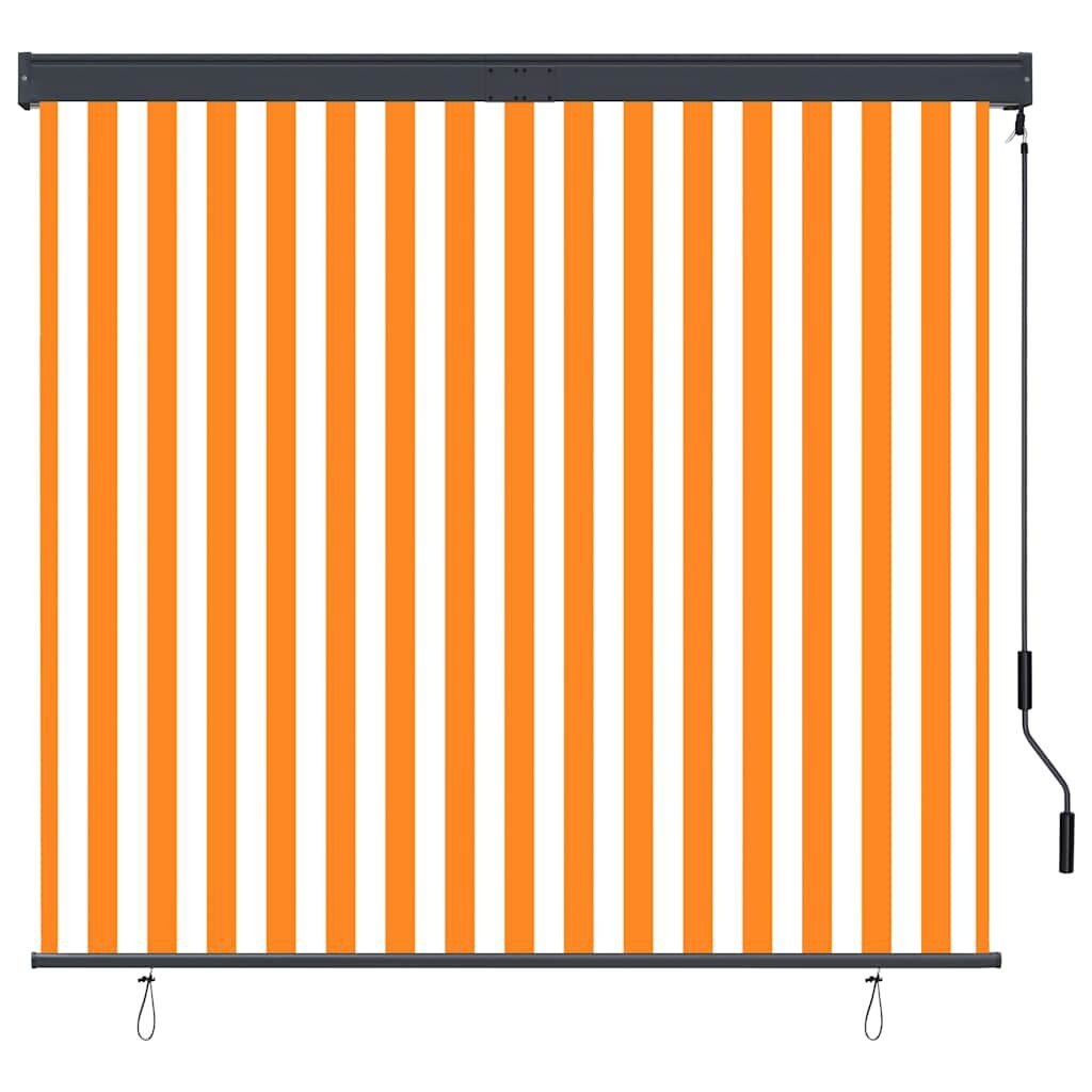 vidaXL Rolgordijn Buiten 160x250 Wit/Oranje -51% Korting!