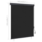 VidaXL Rolgordijn Buiten 140x250cm Antraciet - 56% Korting!