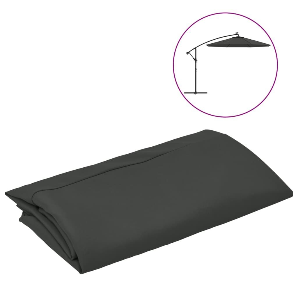 vidaXL Vervangingsdoek voor zweefparasol 350 cm antracietkleurig