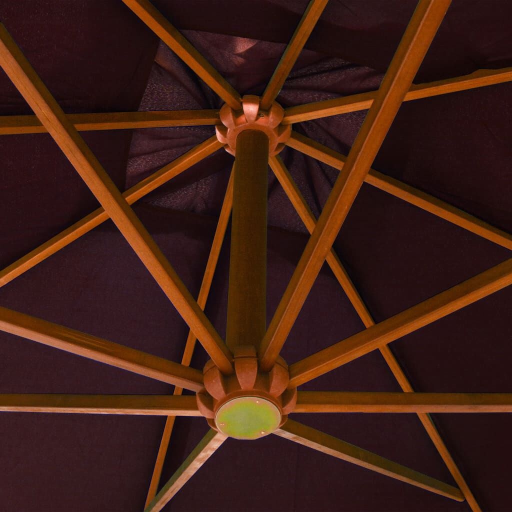 Zweefparasol 3x3m Bordeaux - 53% Korting! Vurenhout