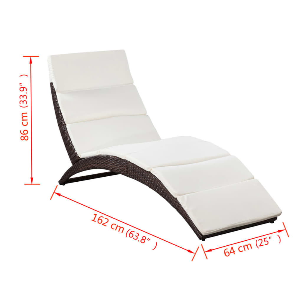 vidaXL Ligbed Bruin met Kussen - 40% Korting!