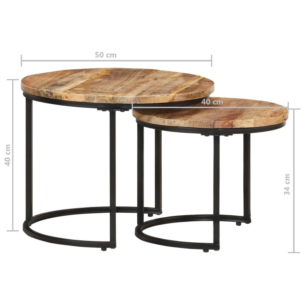 vidaXL Tafeltjesset (2-delig) Mangohout -55% Korting!