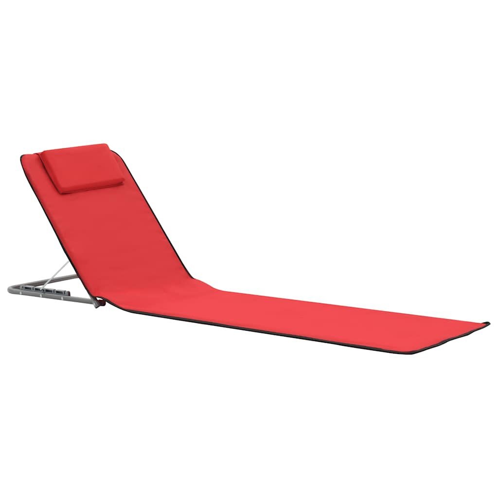 Strandmatten (2x) Rood - Inklapbaar, Staal & Stof - 40% Korting!