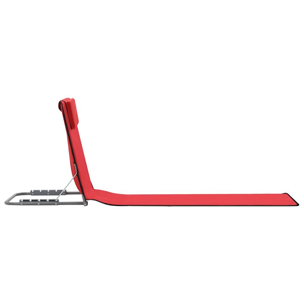 Strandmatten (2x) Rood - Inklapbaar, Staal & Stof - 40% Korting!