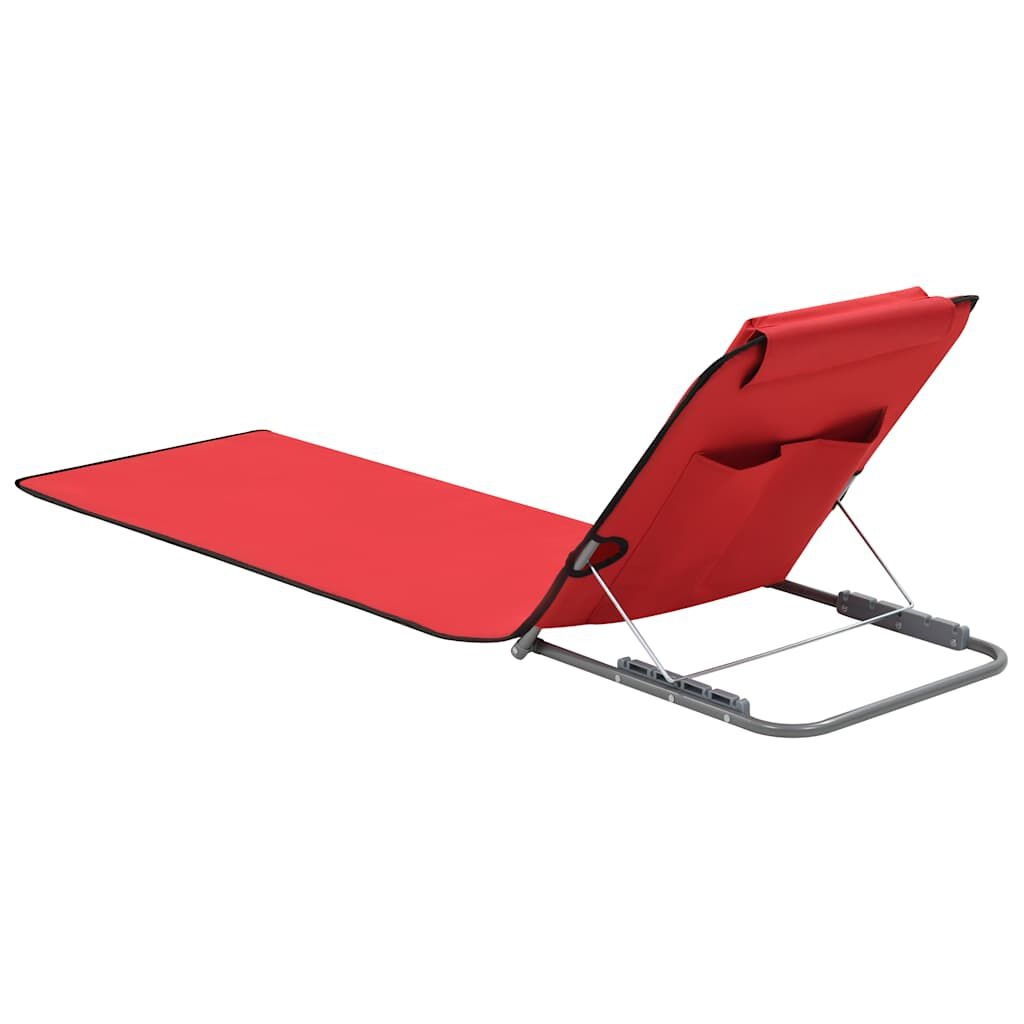 Strandmatten (2x) Rood - Inklapbaar, Staal & Stof - 40% Korting!