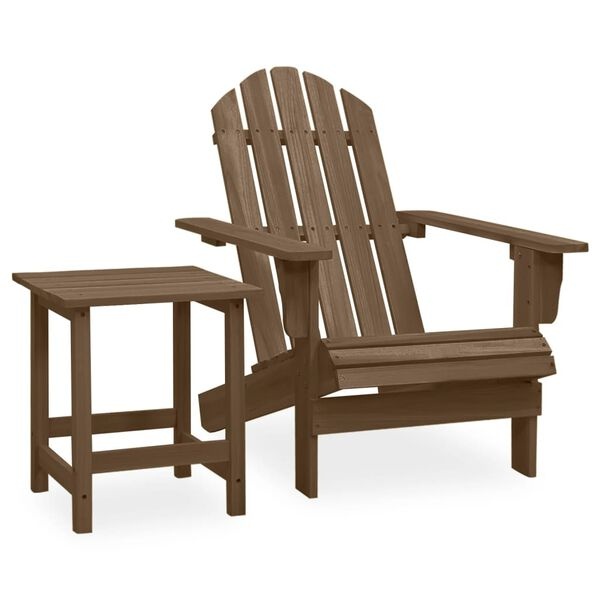 Adirondack Tuinstoel + Tafel Vurenhout Bruin -55% Korting!