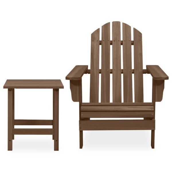 Adirondack Tuinstoel + Tafel Vurenhout Bruin -55% Korting!