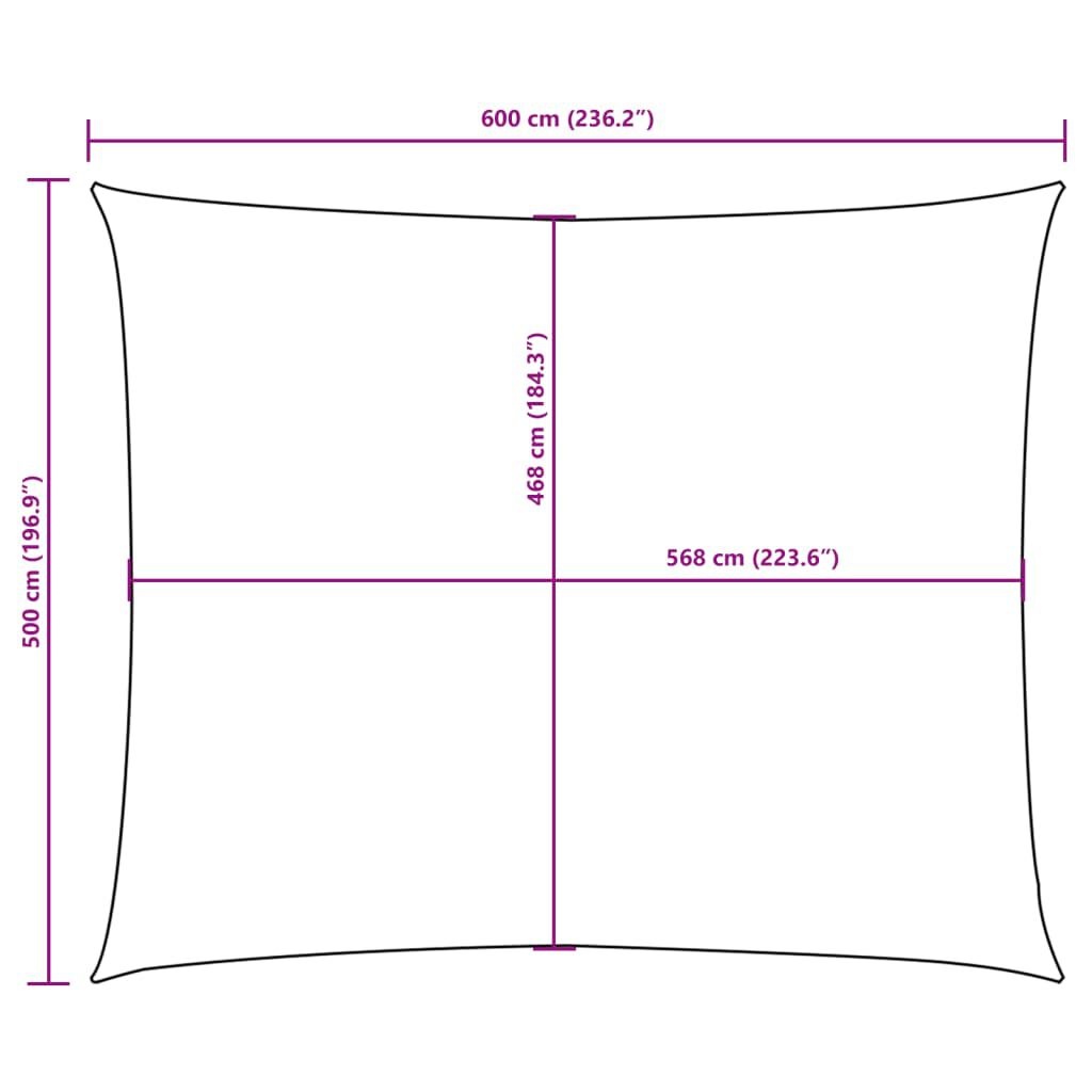 Zonnescherm Rechthoek Taupe 5x6m - 40% Korting!